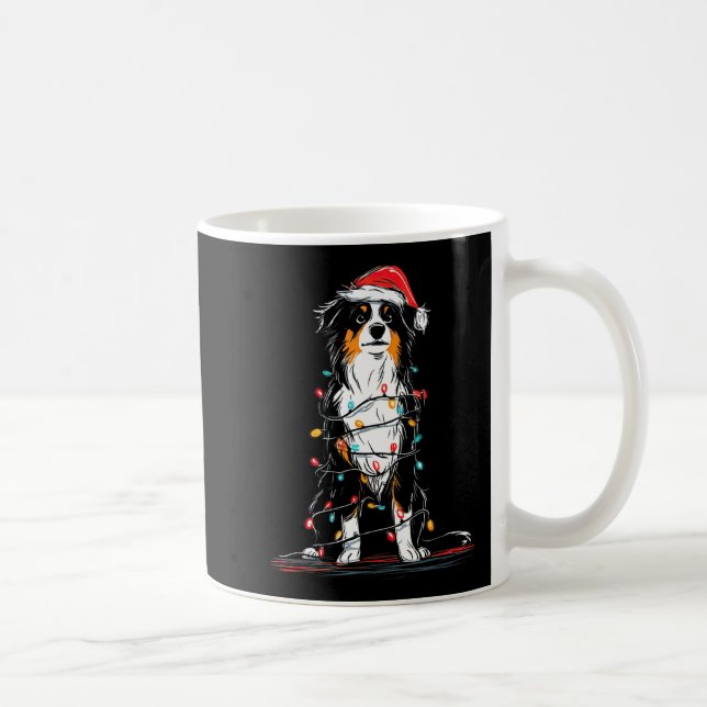 Australian Shepherd Christmas Graphics Dog Lights  Kaffeetasse (Rechts)