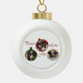 Australian Shepherd Christmas Keramik Kugel-Ornament