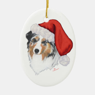 Australian Shepherd Christmas Keramik Ornament