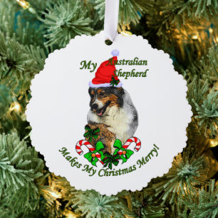 Australian Shepherd Christmas Ornament Karte
