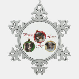Australian Shepherd Christmas Schneeflocken Zinn-Ornament