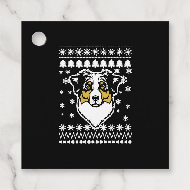 Australian Shepherd Christmas Shirt Geschenkanhänger (Vorderseite)