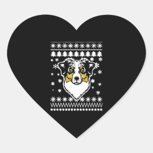 Australian Shepherd Christmas Shirt Herz-Aufkleber