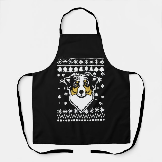 Australian Shepherd Christmas Shirt Schürze (Vorderseite)