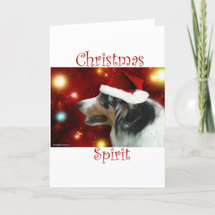 Australian Shepherd Christmas Spirit Feiertagskarte