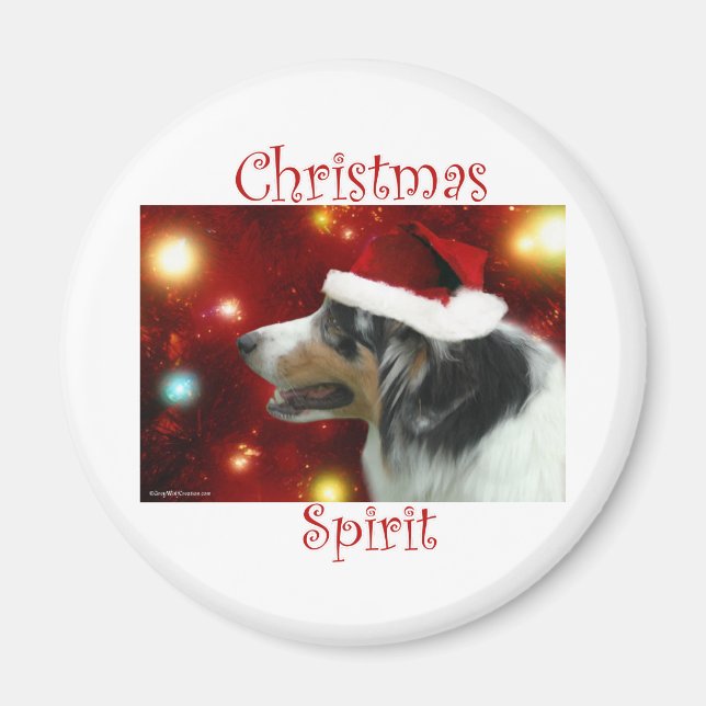 Australian Shepherd Christmas Spirit - Magnet (Vorne)