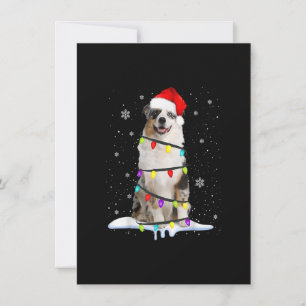 Australian Shepherd Christmas Tree Light Aussie Xm Einladung