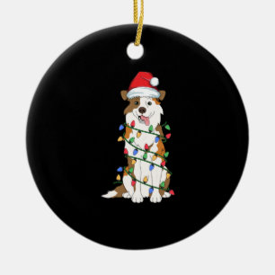 Australian Shepherd Christmas Tree Light Aussie Xm Keramik Ornament