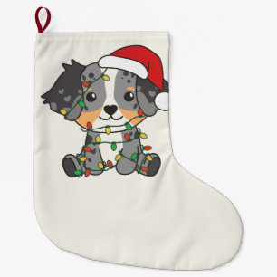 Australian Shepherd Christmas Winter Animals Großer Weihnachtsstrumpf