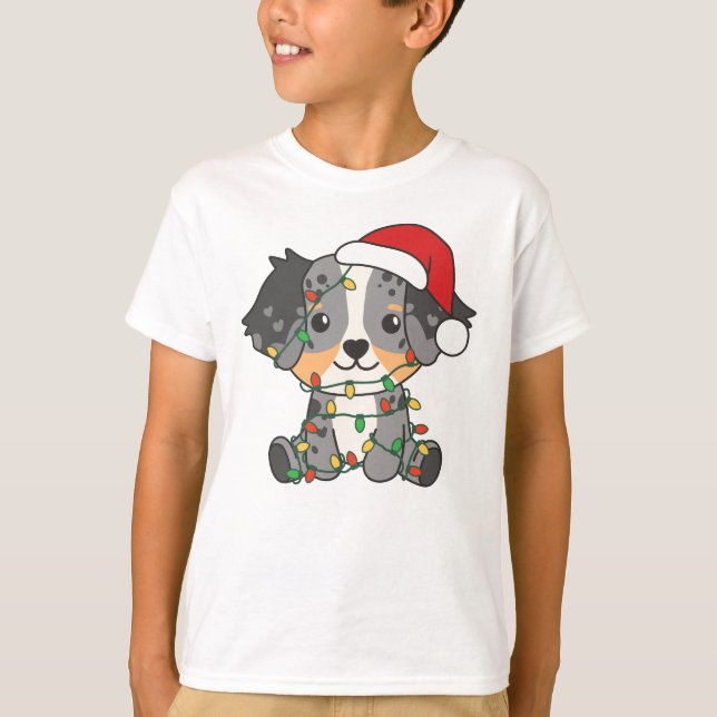 Australian Shepherd Christmas Winter Animals T-Shirt (Vorderseite)