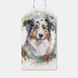 Australian Shepherd Christmas Wreath Festive Pup Geschenkanhänger