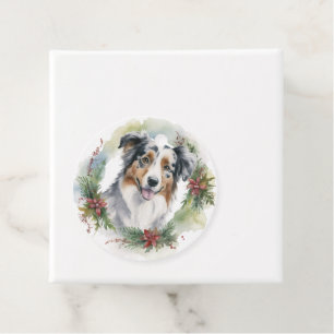 Australian Shepherd Christmas Wreath Festive Pup Geschenkanhänger