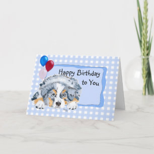 Australian Shepherd Custom Happy Birthday Card Karte