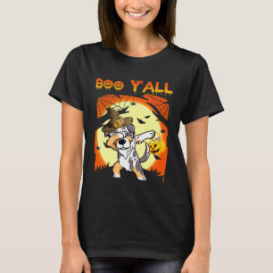 Australian Shepherd Dabbing Boo Yall Ghost Hallowe T-Shirt