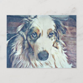 Australian Shepherd Digital Art Postkarte
