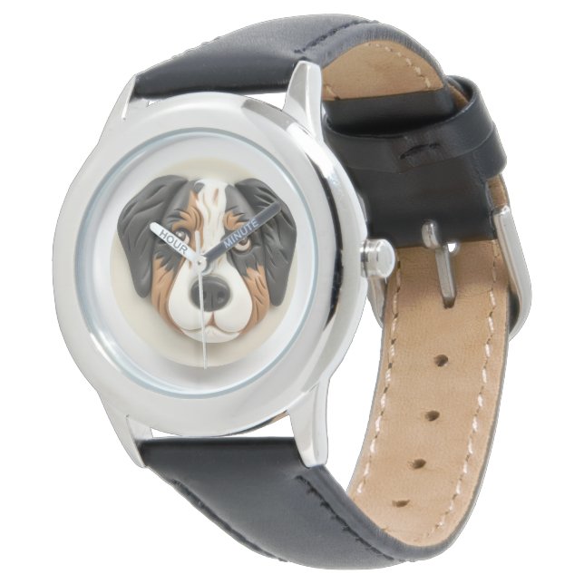 Australian Shepherd Dog 3D Inspiriert Armbanduhr (Schrägansicht)