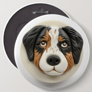 Australian Shepherd Dog 3D Inspiriert Button