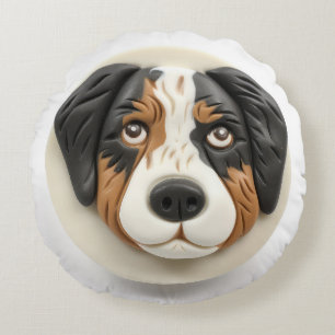 Australian Shepherd Dog 3D Inspiriert Rundes Kissen