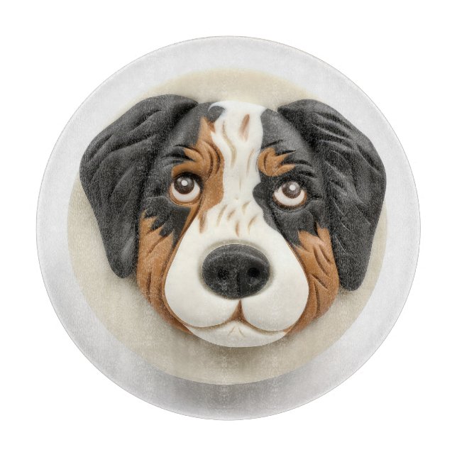 Australian Shepherd Dog 3D Inspiriert Schneidebrett (Vorderseite)