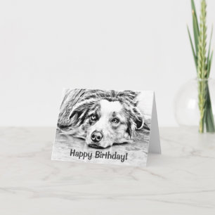 Australian Shepherd dog art Karte