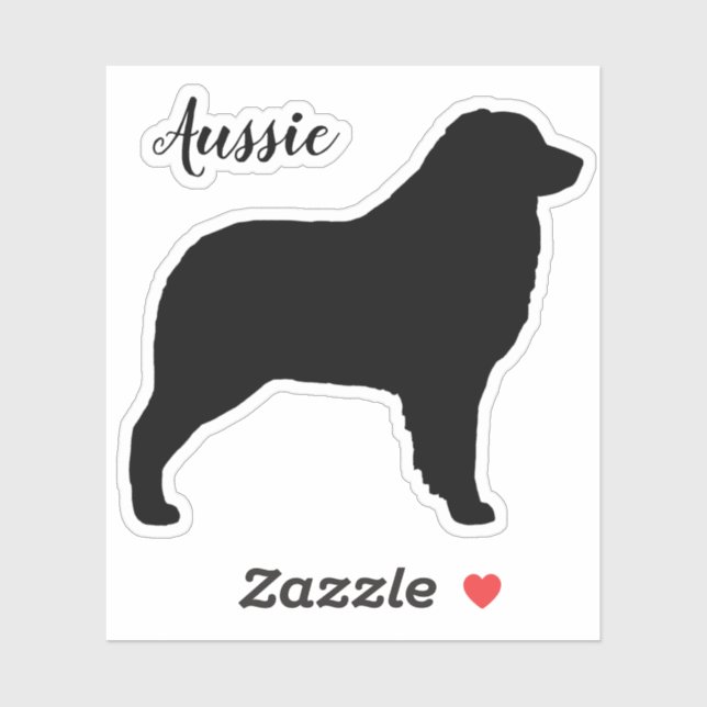 Australian Shepherd Dog Aussie Silhouette Vinyl Aufkleber (Blatt)
