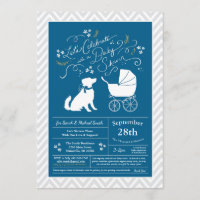 Australian Shepherd Dog Baby Shower Blue Boy