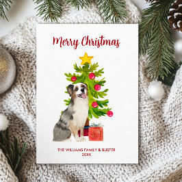 Australian Shepherd Dog Christmas Feiertagskarte