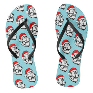Australian Shepherd Dog Christmas Weihnachtsmannmü Flip Flops