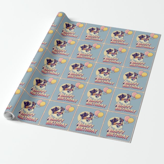 Australian Shepherd Dog Colorful Geschenkpapier (Ungerollt)