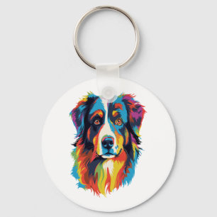 Australian Shepherd Dog Colorful Schlüsselanhänger