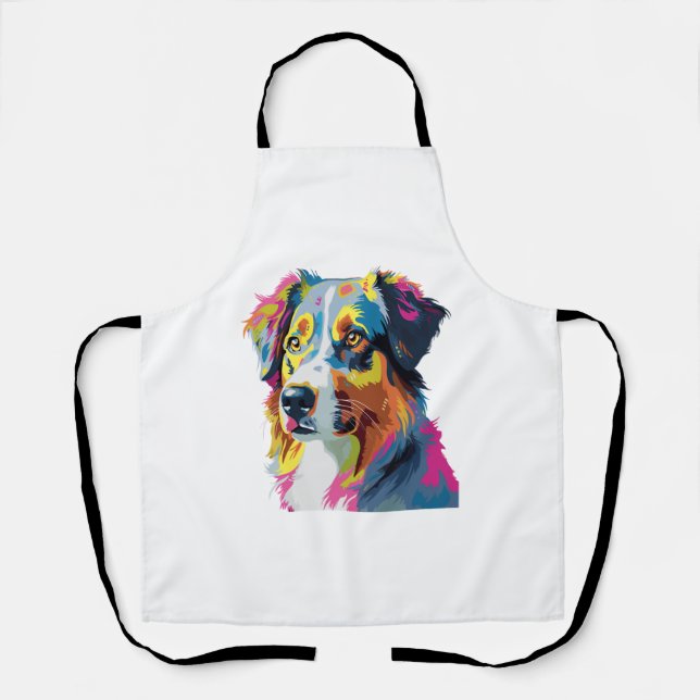Australian Shepherd Dog Colorful Schürze (Vorderseite)