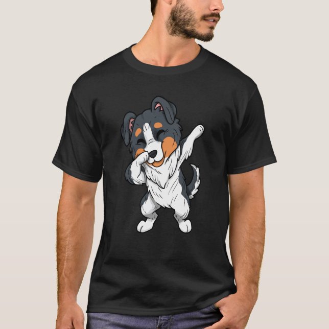Australian Shepherd Dog Dogs Dabbing Australian T-Shirt (Vorderseite)
