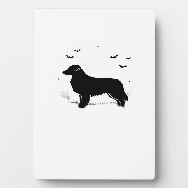 Australian Shepherd Dog � Halloween Moon Silhouett Fotoplatte (Vorderseite)
