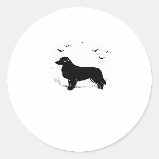 Australian Shepherd Dog � Halloween Moon Silhouett Runder Aufkleber (Vorderseite)