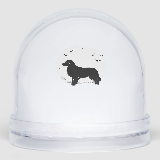 Australian Shepherd Dog � Halloween Moon Silhouett Schneekugeln (Vorderseite)
