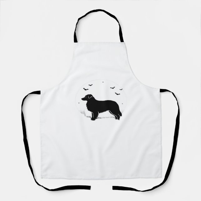 Australian Shepherd Dog - Halloween Moon Silhouett Schürze (Vorderseite)