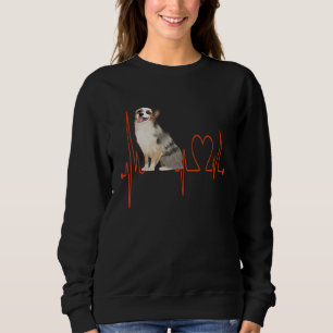 Australian Shepherd Dog Heartbeat EKG My Hogs My C Sweatshirt
