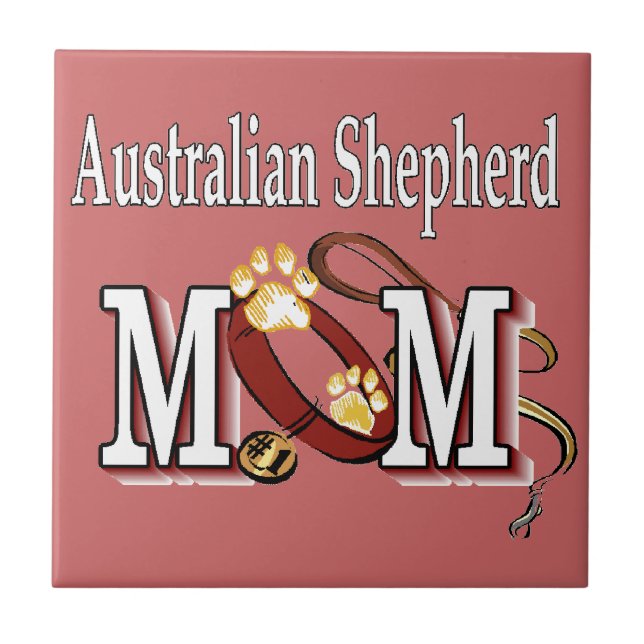 Australian Shepherd Dog MAMA Fliese (Vorderseite)