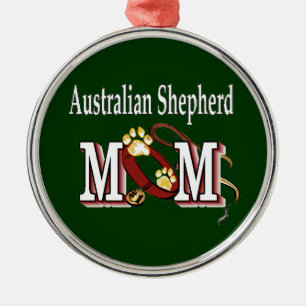 Australian Shepherd Dog MAMA Ornament Aus Metall