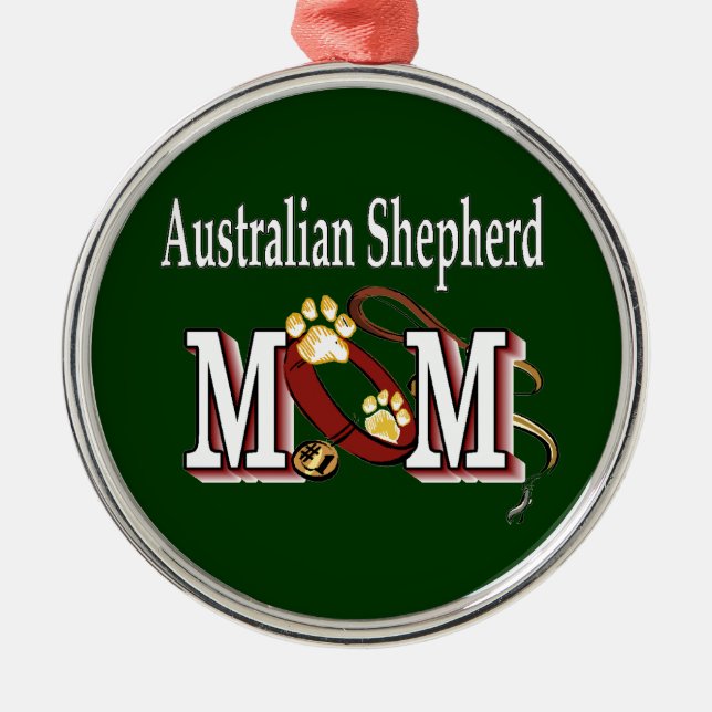 Australian Shepherd Dog MAMA Ornament Aus Metall (Vorne)