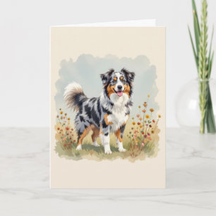 Australian Shepherd Dog Merle Long Schwanz Karte