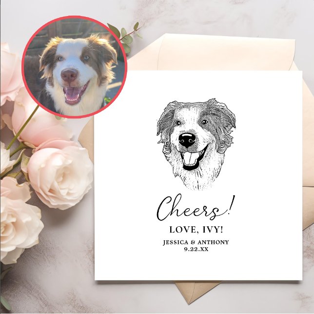 Australian Shepherd Dog Personalisiert Cheers Serviette (Von Creator hochgeladen)