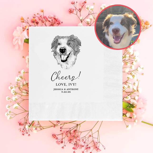 Australian Shepherd Dog Personalisiert Cheers Serviette (Von Creator hochgeladen)