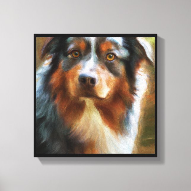 Australian Shepherd - Dog Portrait Leinwanddruck (Vorderseite)