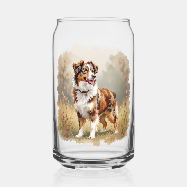 Australian Shepherd Dog Red Merle Aussie Dosenglas (Vorderseite)