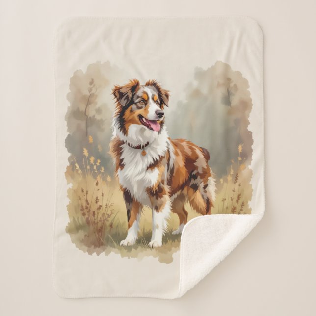 Australian Shepherd Dog Red Merle Aussie Sherpadecke (Vorderseite)