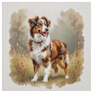 Australian Shepherd Dog Red Merle Aussie Stoff