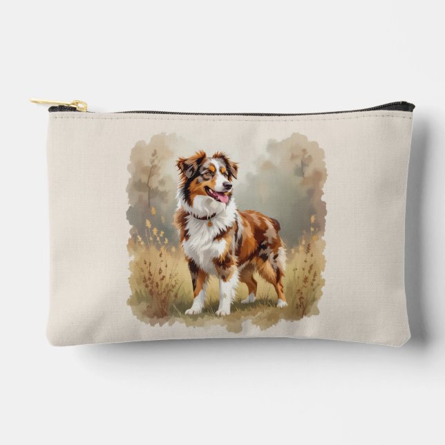 Australian Shepherd Dog Red Merle Aussie Zubehörtasche (Vorderseite)