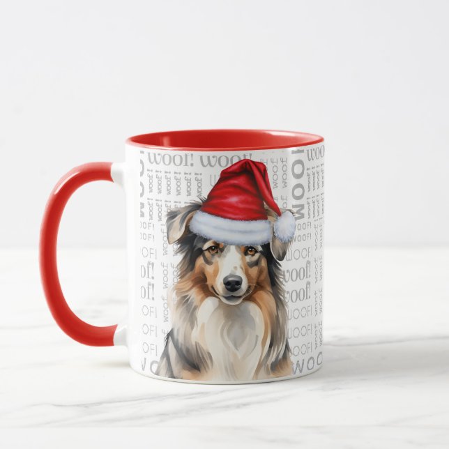 Australian Shepherd Dog Santa Christmas Tasse (Links)