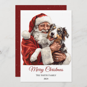 Australian Shepherd Dog Santa Claus Weihnachten